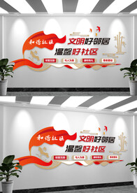 争做文明邻居共创和谐社区文化墙