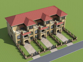 联排别墅建筑外观设计案例效果图