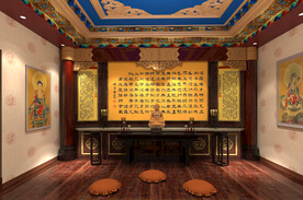 佛堂室内设计案例效果图