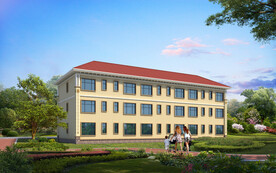 办公楼北面外观设计案例效果图