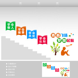 校园楼梯文化墙