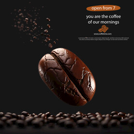 咖啡宣传单分层设计稿