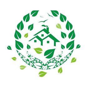 环保绿叶绿色家园图案设计