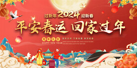 平安春运宣传展板背景