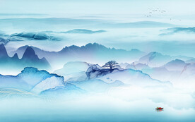 高清 意境简约山水 TIf分层