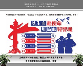 热血铸警魂公安警察警署文化墙