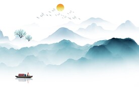 简约 淡雅中式山水 TiF分层