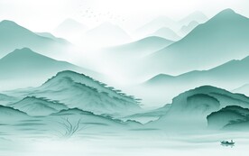 人气 淡雅中式山水 TiF分层