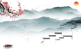 大气 极简客厅山水 Tif分层