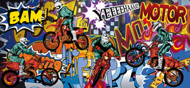 机车涂鸦背景墙