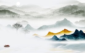 人气 清晰山水背景 TIf分层