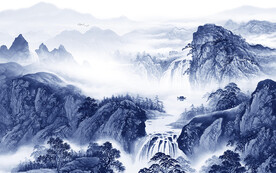 高档 新品中式山水 TiF分层