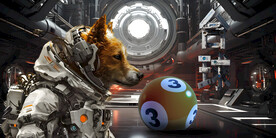 机器狗太空台球壁画背景墙广告