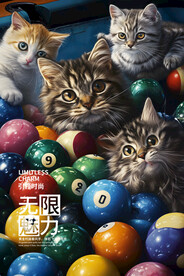 可以猫咪台球装饰画挂画展板广告