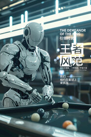 帅气机器人广告展板挂画壁画设计