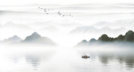 山水画背景墙