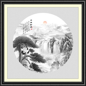 水墨黄山迎客松