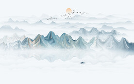 意境抽象山水画