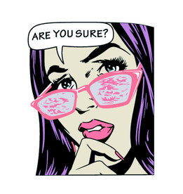 卡通漫画眼镜女孩图案