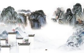 大气 中式意境山水 TIF分层