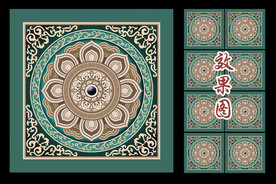 古建筑仿古寺庙吊顶图案