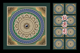 古建筑仿古寺庙吊顶图案设计