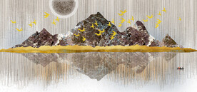 中式山水床头画