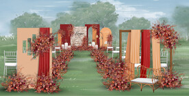 红橙色户外仪式区