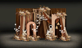 咖色婚礼迎宾区