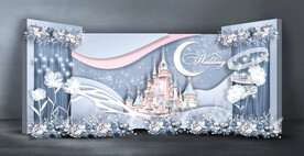 雾霾蓝婚礼迎宾区