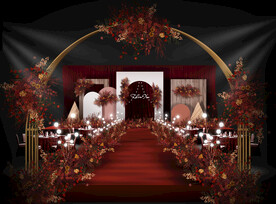 红色婚礼仪式区