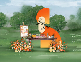 橙色户外甜品区