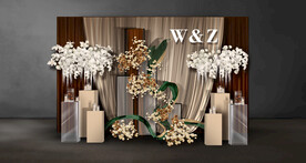 咖色婚礼迎宾区