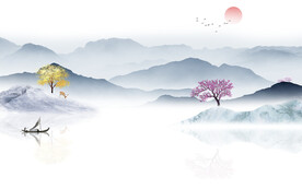 爆款 大气意境山水 TIF分层