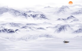 人气 高档山水墙画 TIf分层