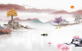 奢雅 简意中式山水 TIF分层