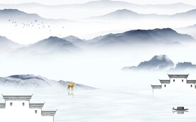 淡雅 高档现代山水 TIF分层