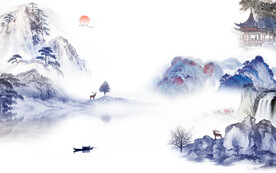 极简 中式简约山水 TiF分层