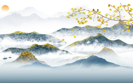 新款 中式简约山水 TiF分层