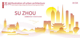 苏州城市建筑剪影