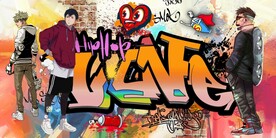 欧美风街头涂鸦餐饮酒吧背景墙