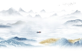 蓝色 高档意境山水 TiF分层