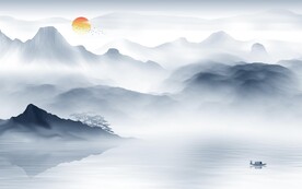 简约 中式新山水画 TIF分层