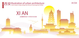 西安城市建筑剪影