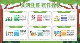 文明健康宣传栏展板