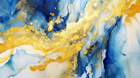 蓝色渐变金色大理石背景