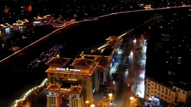 甘肃敦煌夜景航拍