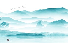 极简 新中式山水图 TIF分层