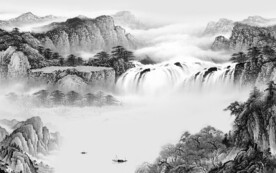 新款 中式灰色山水 TIF分层