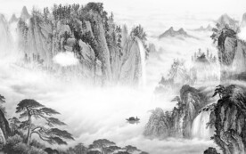 高雅 中式灰色山水 TIF分层